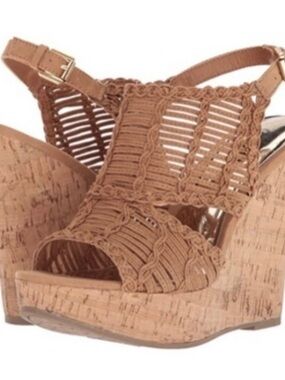 TAN BELLINI WEDGE SANDAL (size 10)